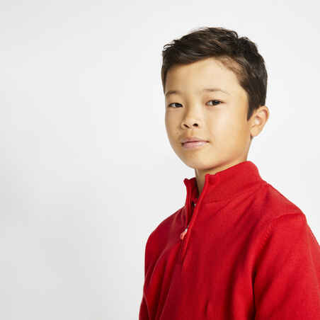 Kids' golf windproof pullover MW500 red