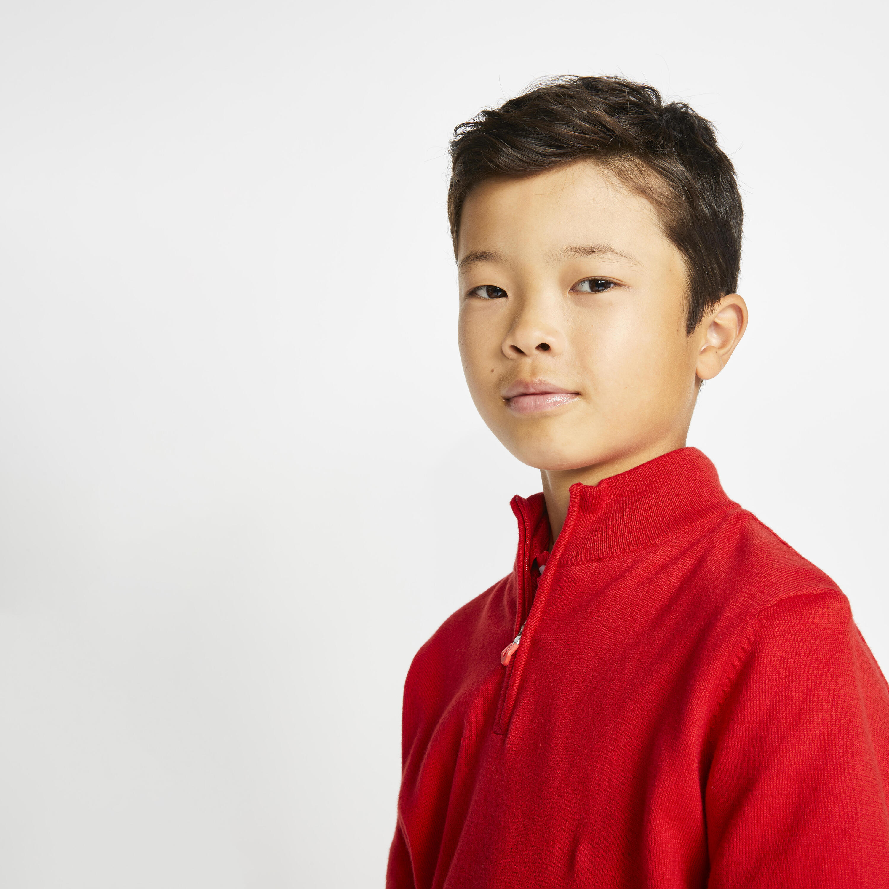 Kids' golf windproof pullover MW500 red 3/6