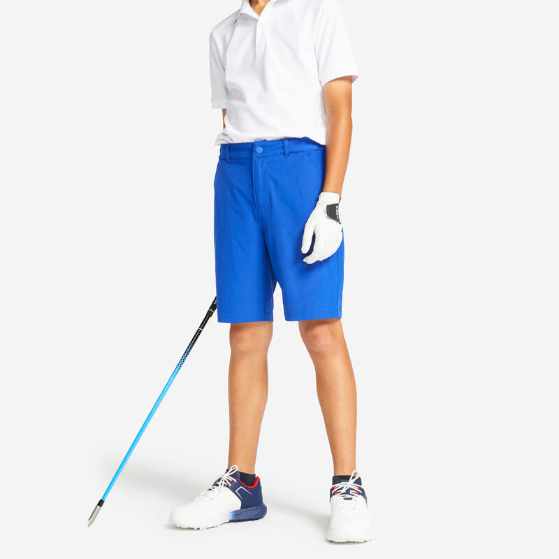 Short de golf enfant MW500 bleu