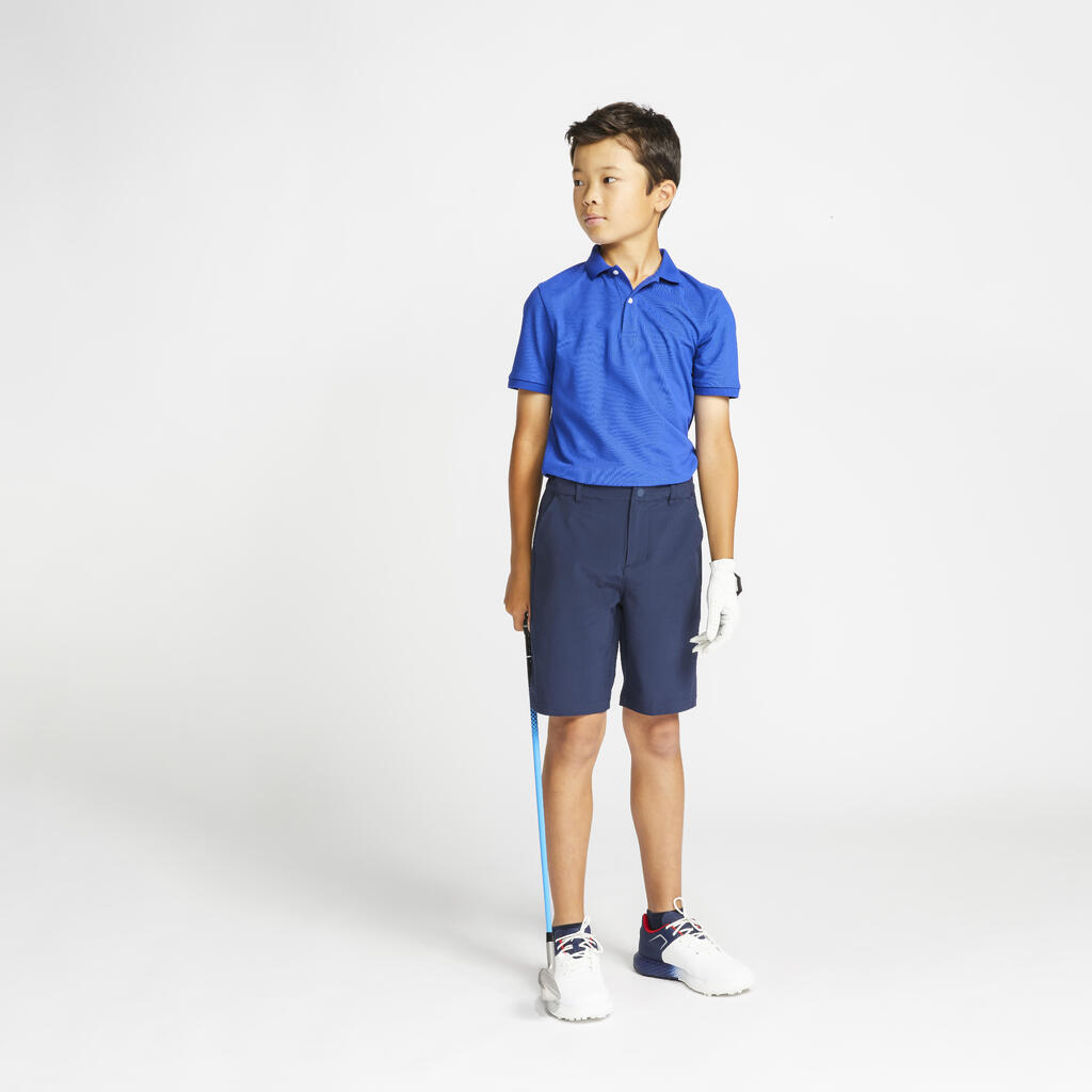 Modra polo majica s kratkimi rokavi MW500 za otroke