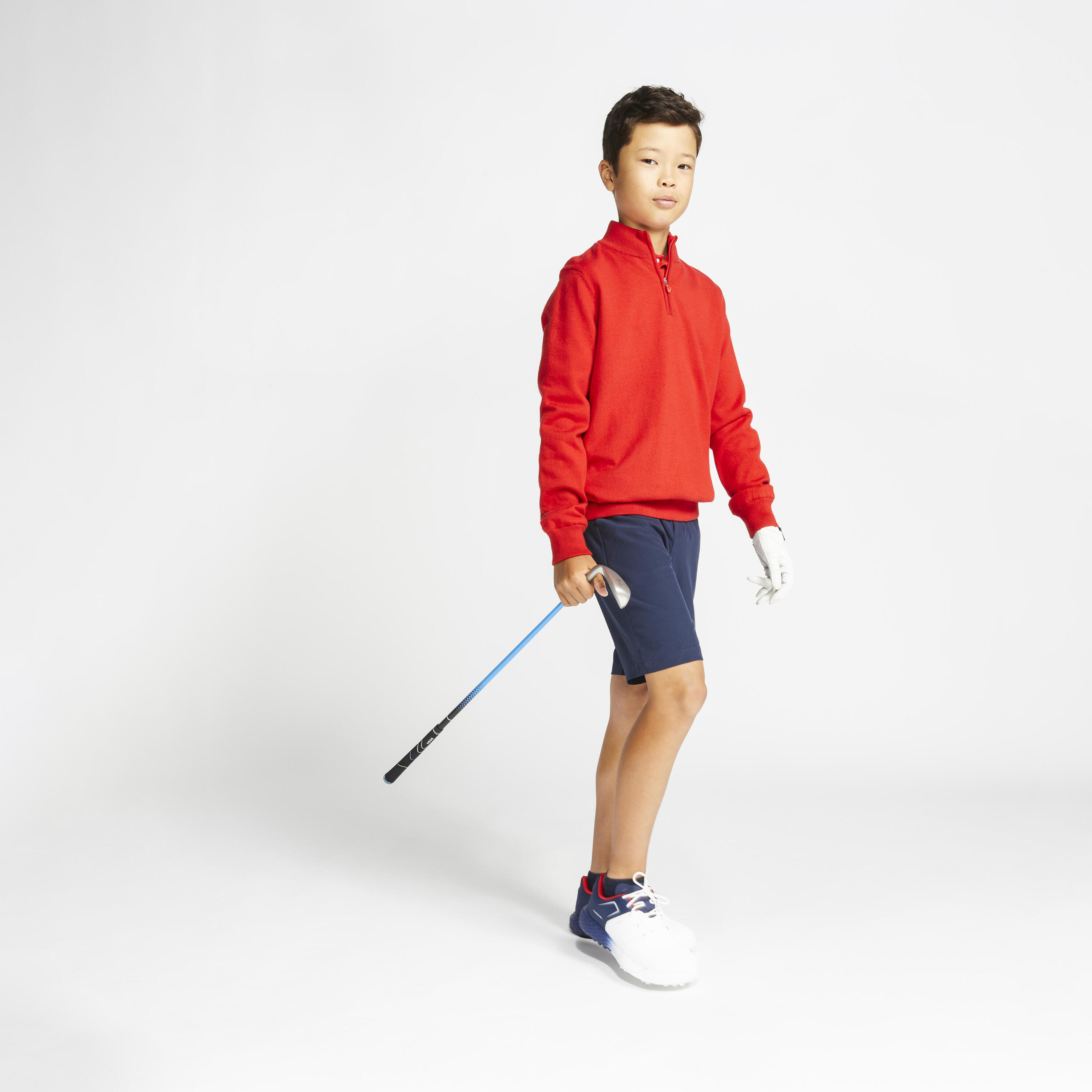 Kids' golf windproof pullover MW500 red 2/6