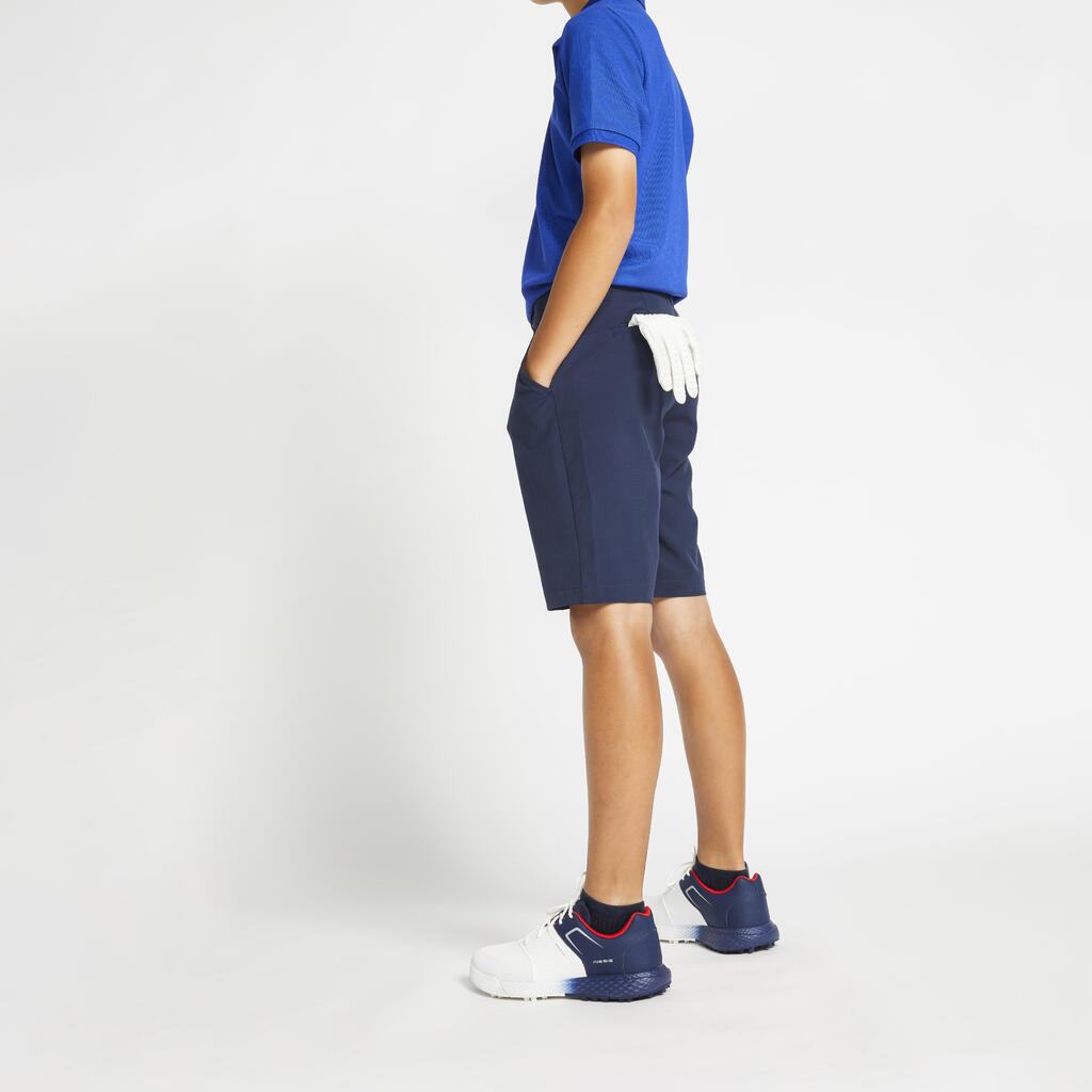 KIDS' GOLF SHORTS - MW500 NAVY BLUE