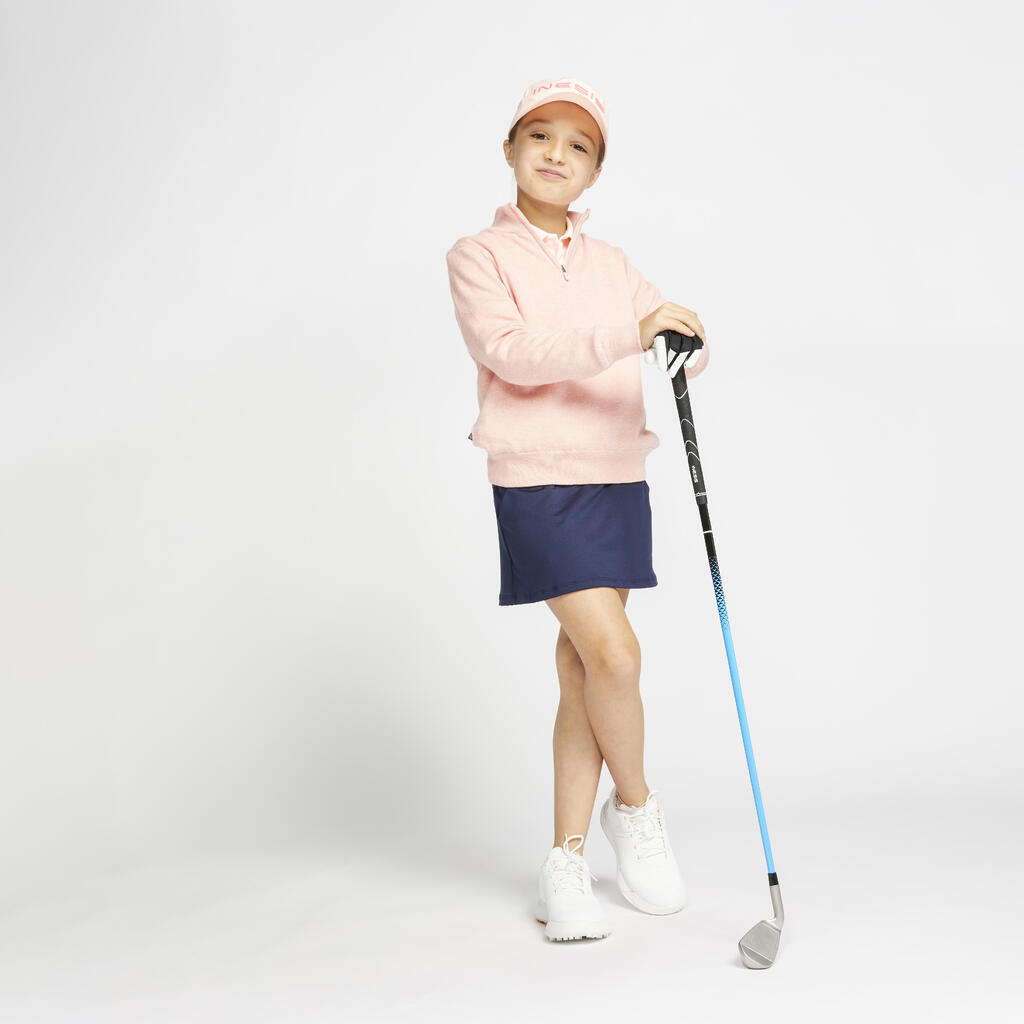 Bērnu vēja necaurlaidīgs golfa pulovers “MW500”, rozā