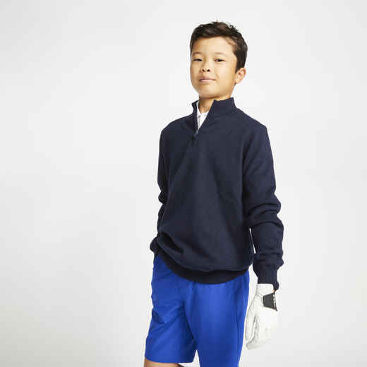 Kids golf windproof pullover MW500 pink