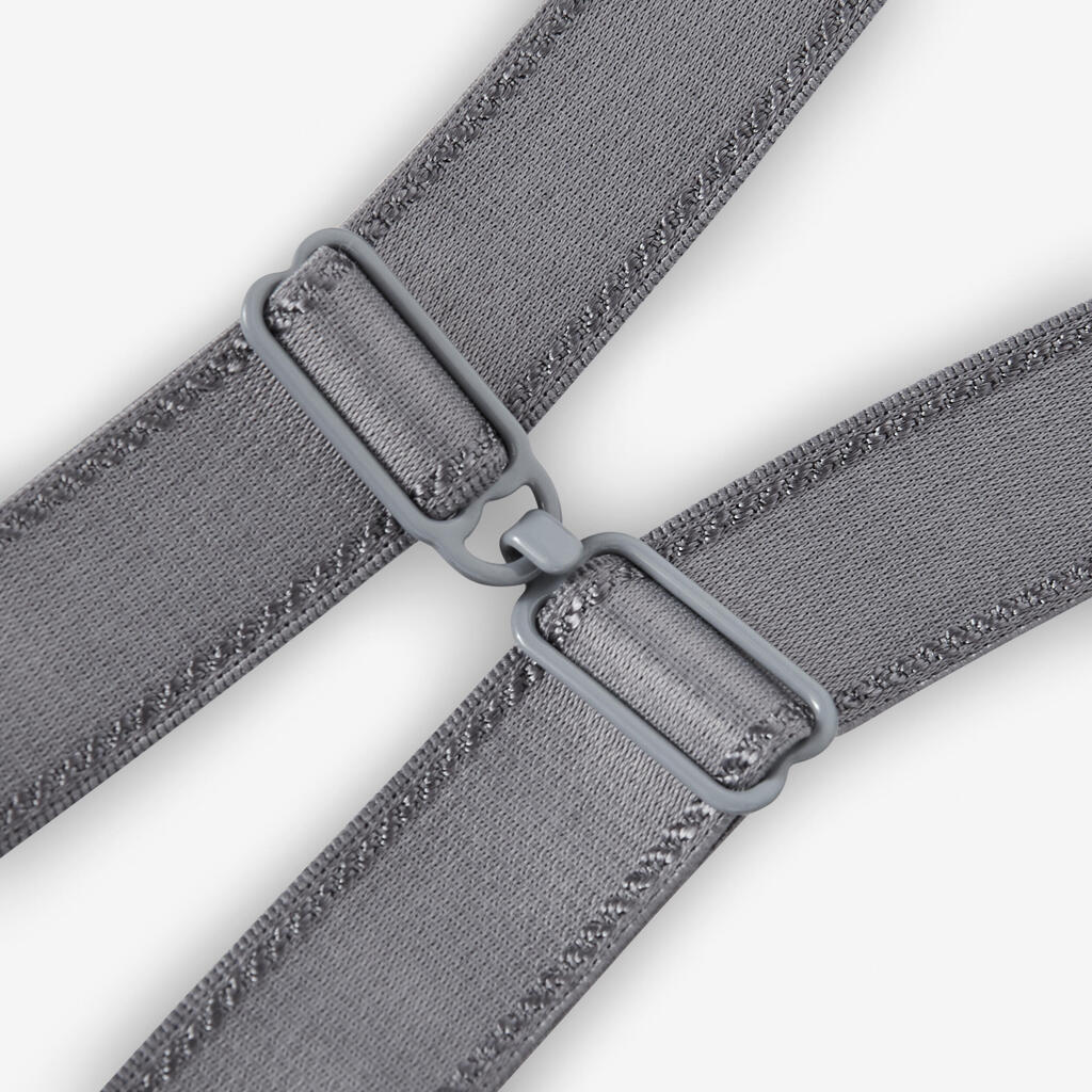 Brassière bretelles croisables maintien fort femme, Noir