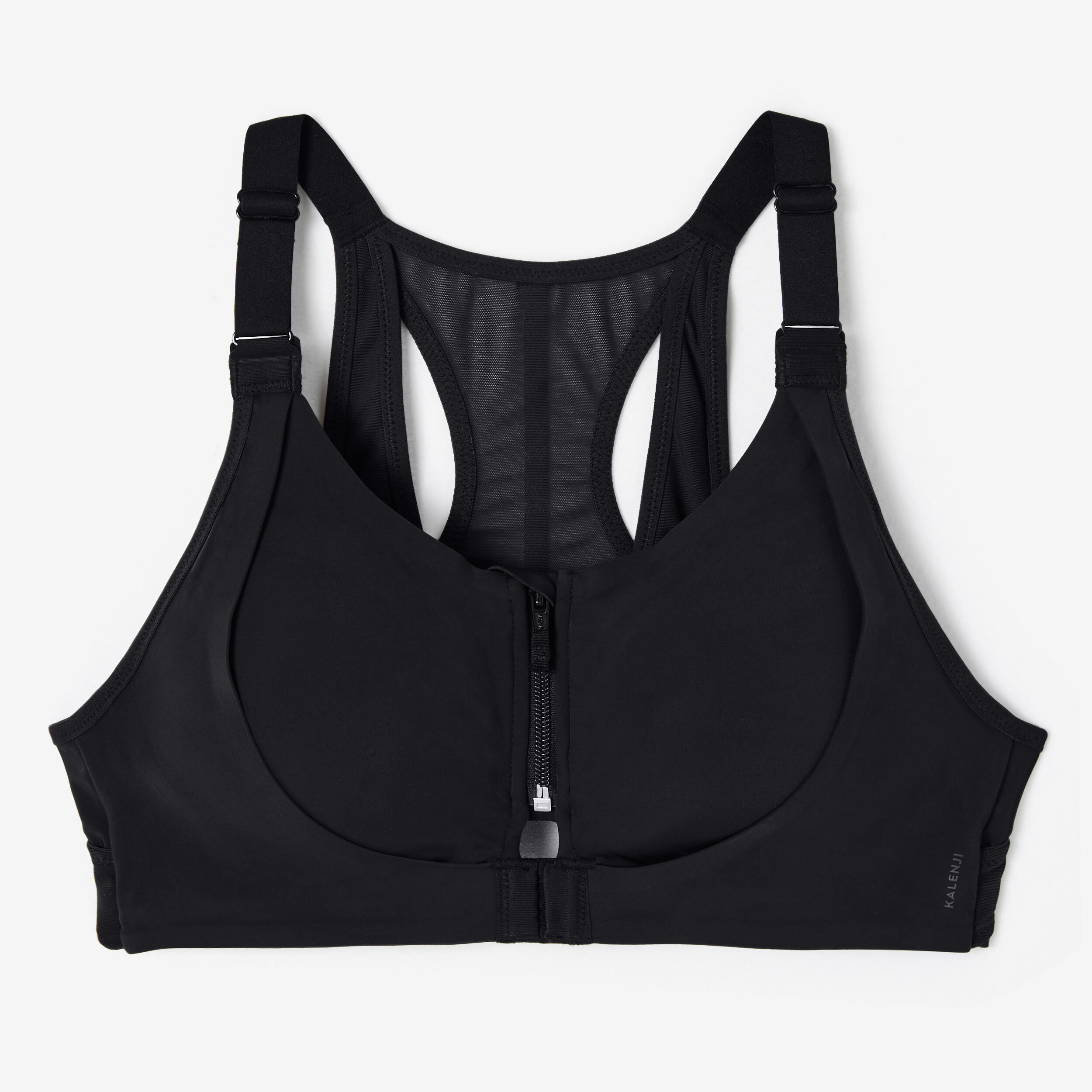 Yvette Reggiseno Sportivo Con Zip Frontale – Alto Impatto Per Corsa E Fitness, Taglie Forti, Nero XL, Senza Rimbalzo