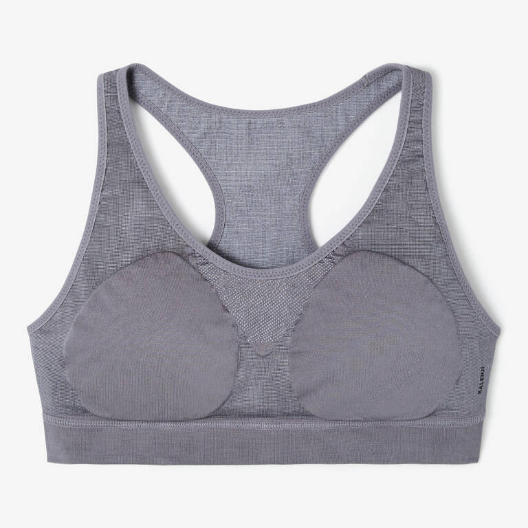 Classic Running Padded Crop Top - Grey - Decathlon