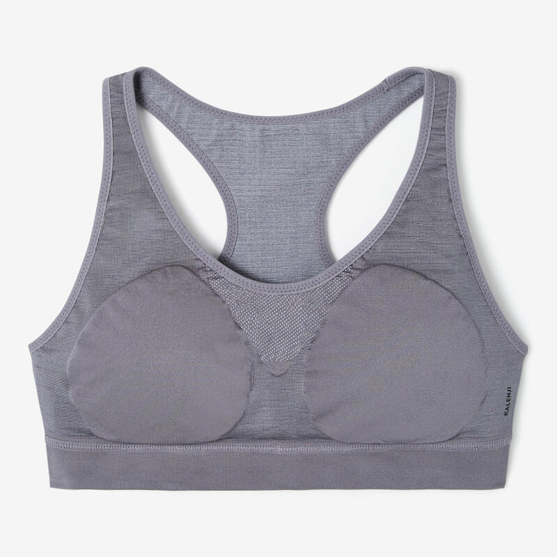 CLASSIC PADDED RUNNING CROP TOP - GREY