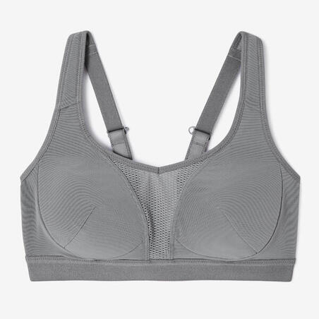 Brassière bretelles croisables maintien fort Femme - Gris