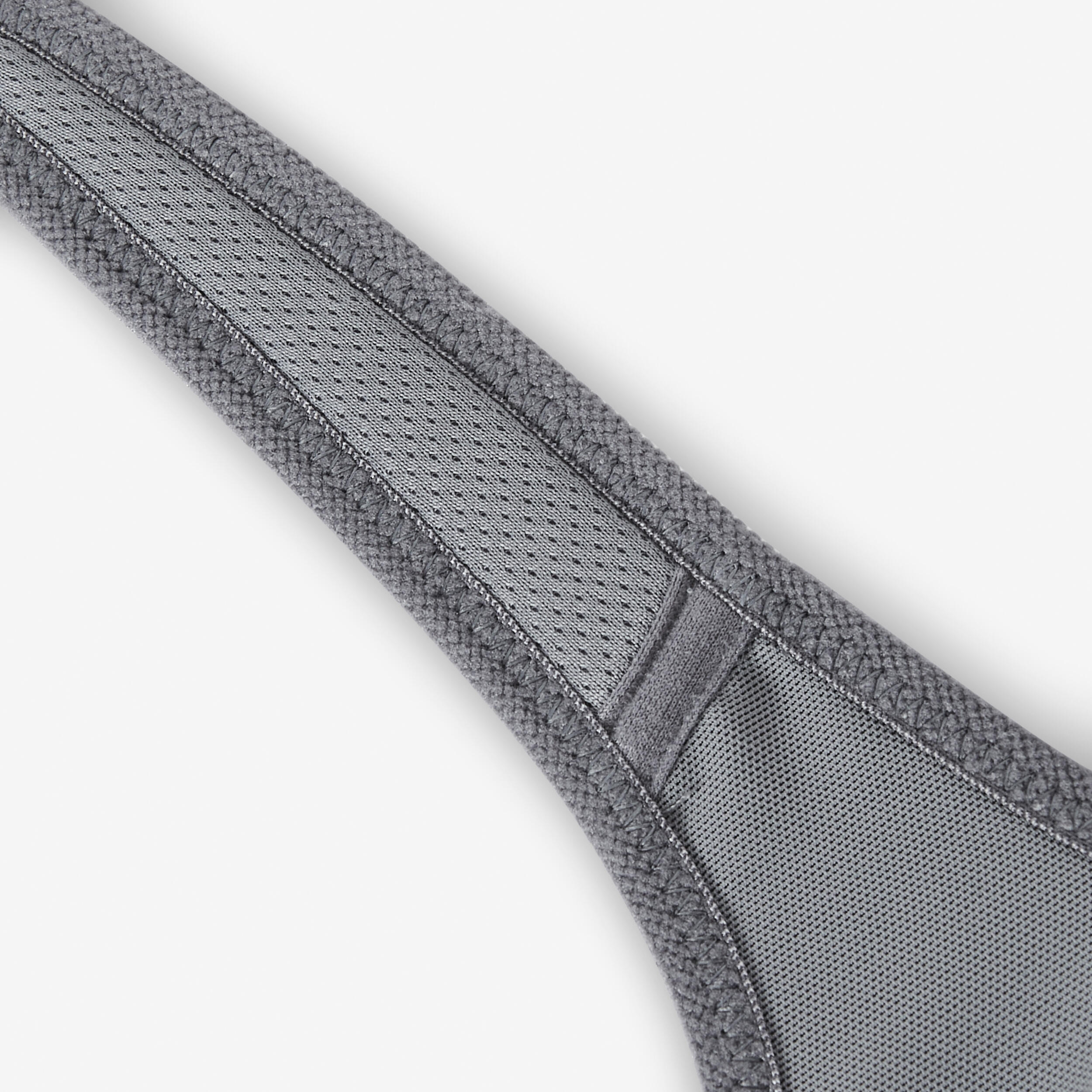 DECATHLON Sujetador-Top Mujer Gris Tirantes Cruzados Sujeción Alta