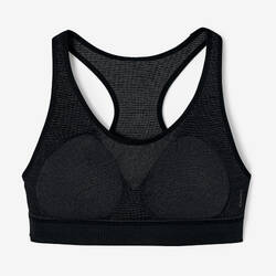 CLASSIC PADDED RUNNING CROP TOP - BLACK