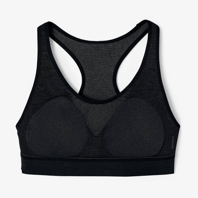 CLASSIC PADDED RUNNING CROP TOP - BLACK