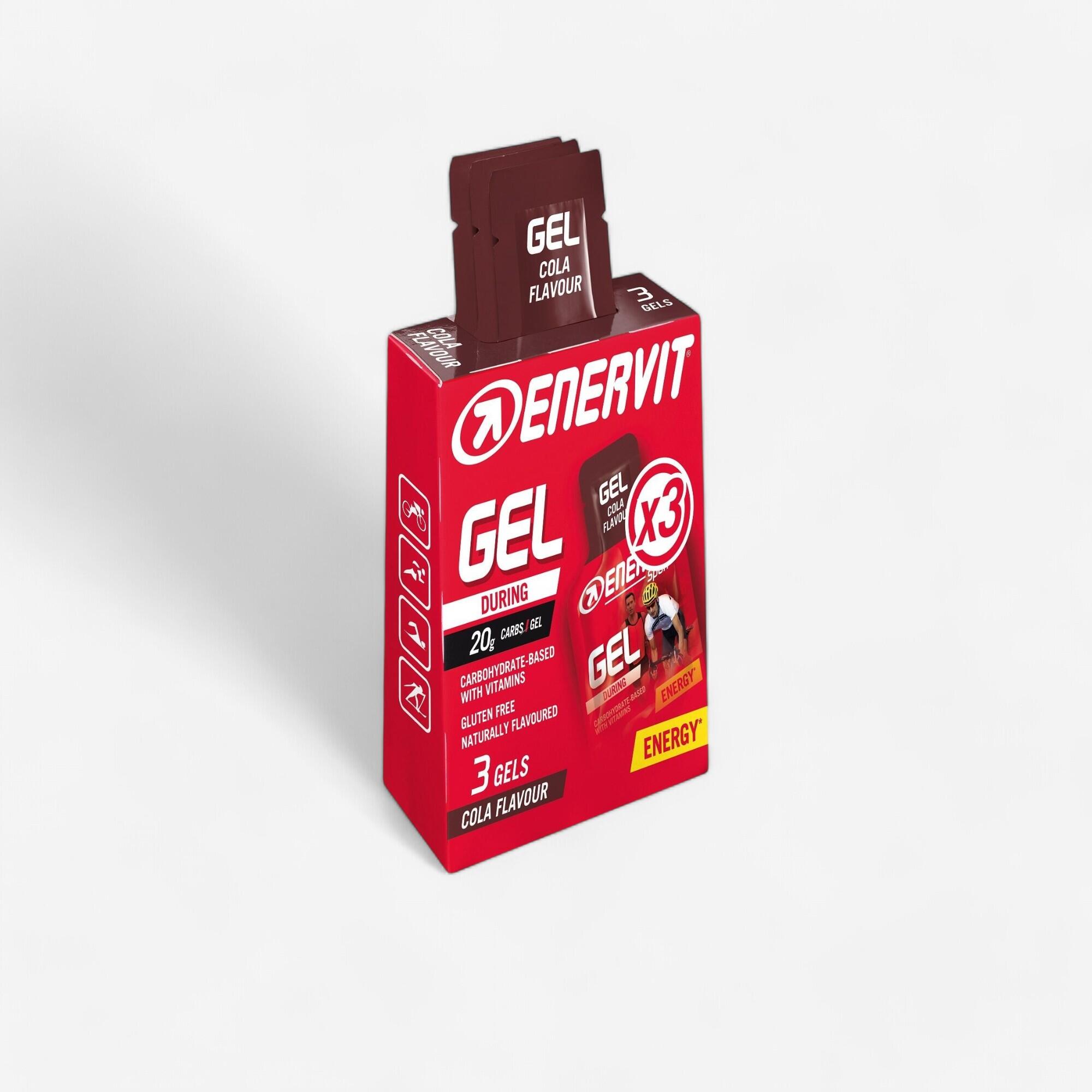 ENERVIT Gel energetico Enervit  tris cola  carboidrati vitamine gluteen free 3x25ml