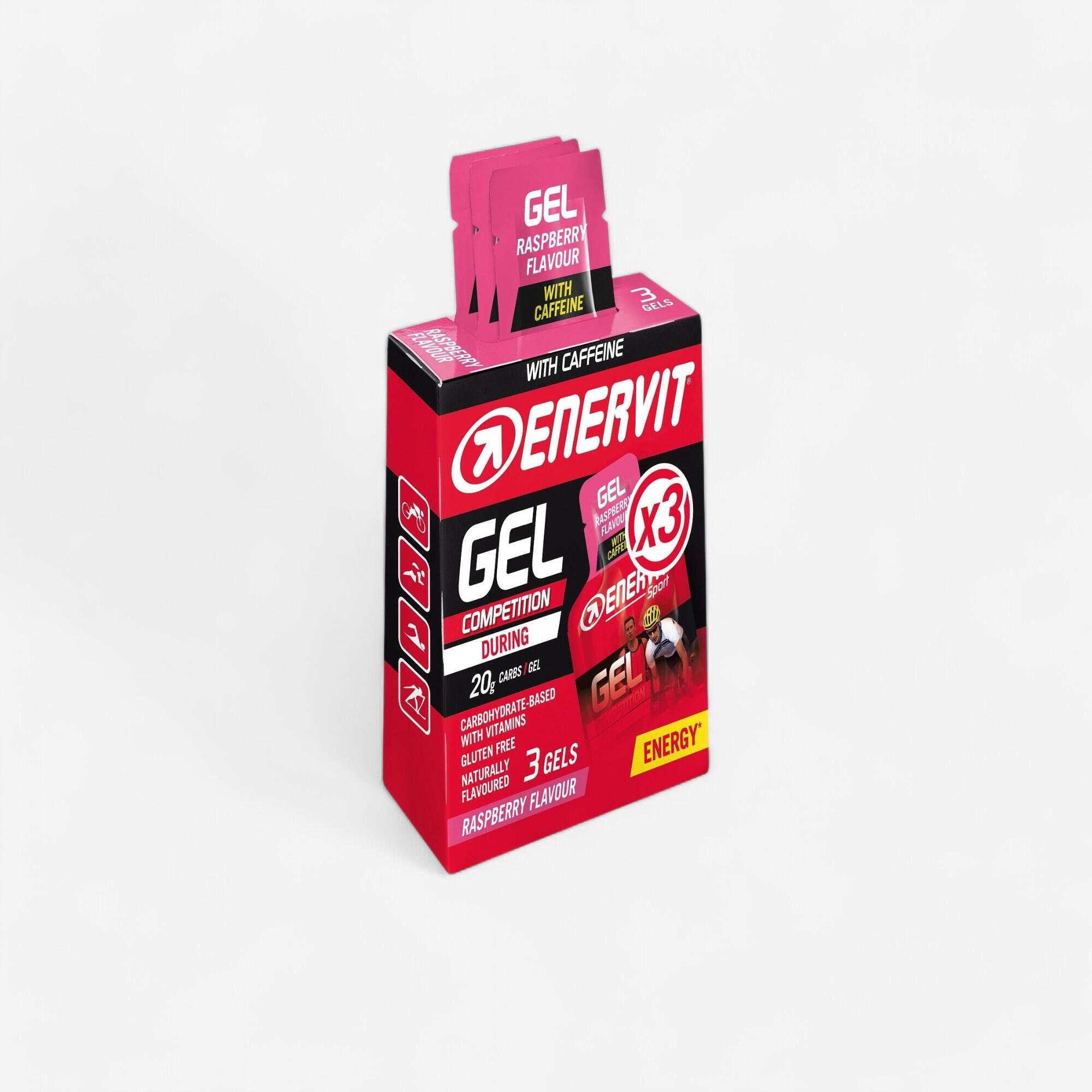 ENERVIT Gel energetico Enervit  tris lampone caffeina vitamine gluteen free 3x25ml