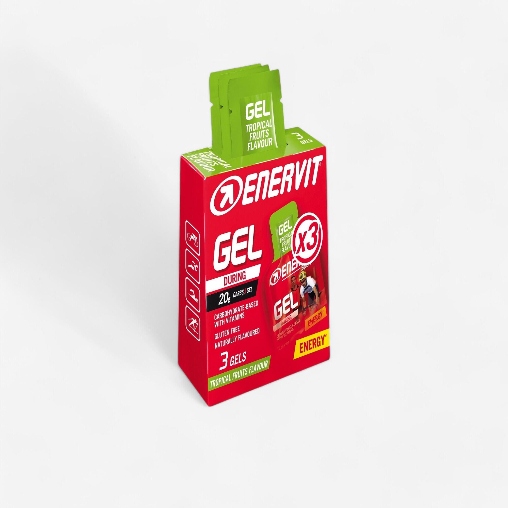 ENERVIT Gel energetico Enervit  tris frutti  tropicali vitamine gluteen free 3x25ml