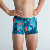 Boy’s swim suit - Boxers 100 Kiblet - All Yuka Turquoise