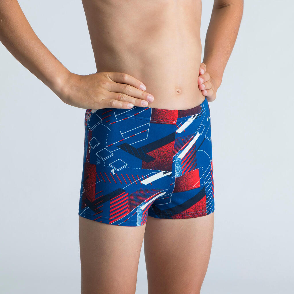 Boys' Swimming Boxers - Fitib - Blue Grey Bask