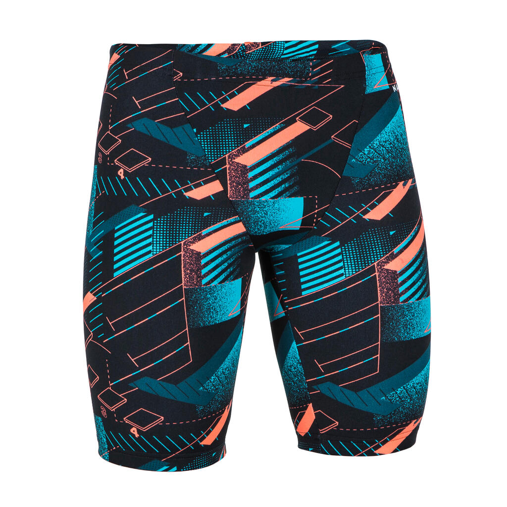 Boys’ Swimming Jammer Fitib Black / Bright Red / Turquoise
