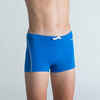 Badehose Boxer 100 Plus Jungen chlorresistent blau