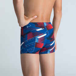 Boys’ Swimming Trunks Fitib Blue / Neon red / White