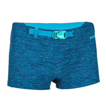 Boys swim suit - Boxers 100 Kiblet - Chin blue - with buckle - Decathlon