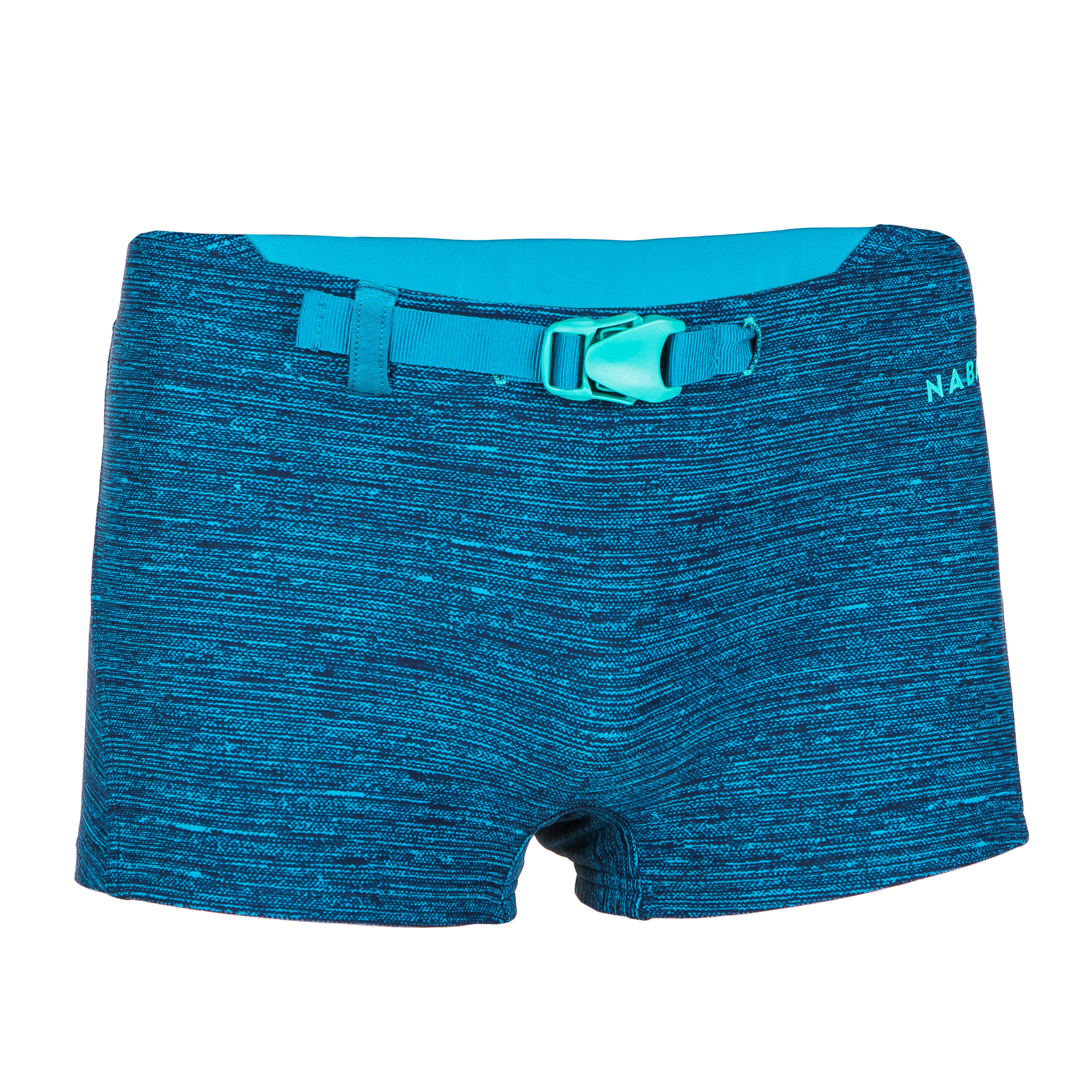 Calções de banho Boxers Natação Rapaz - 100 Kibelt - Chin Azul - com fivela 4/5