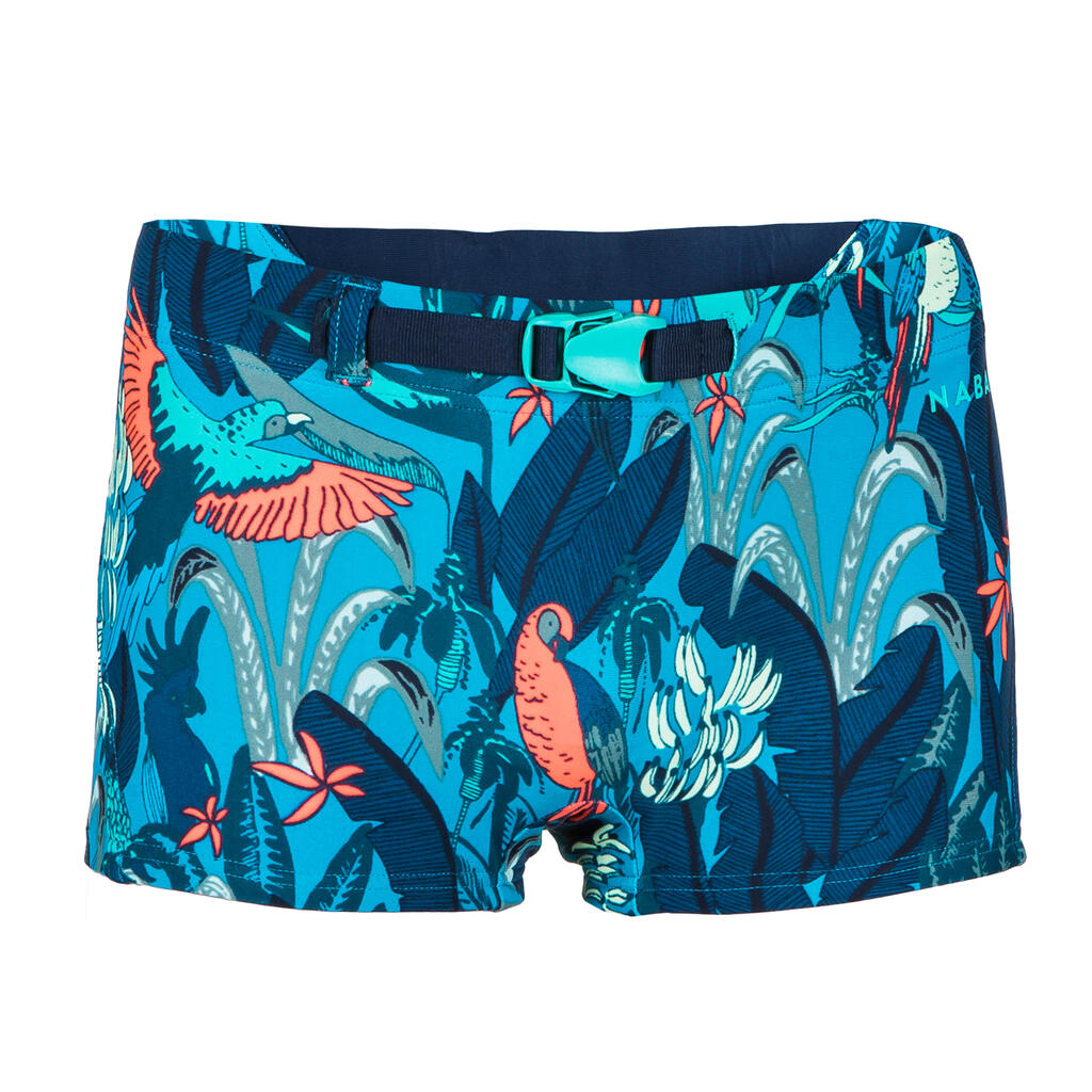 Maillot De Bain Natation Garçon - Boxer 100 Kibelt - All Yuka Turquoise