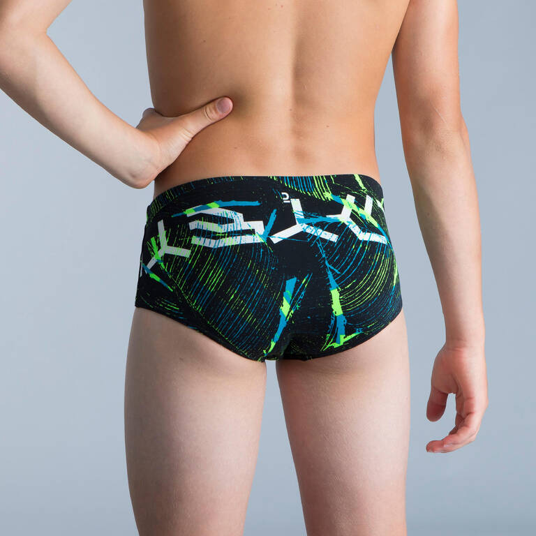 SWIMMING TRUNKS SQUARE-CUT BRIEFS 900 - KOLI GREEN