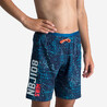 Boys’ Swimming Shorts 100 Long - All-over Palm Blue