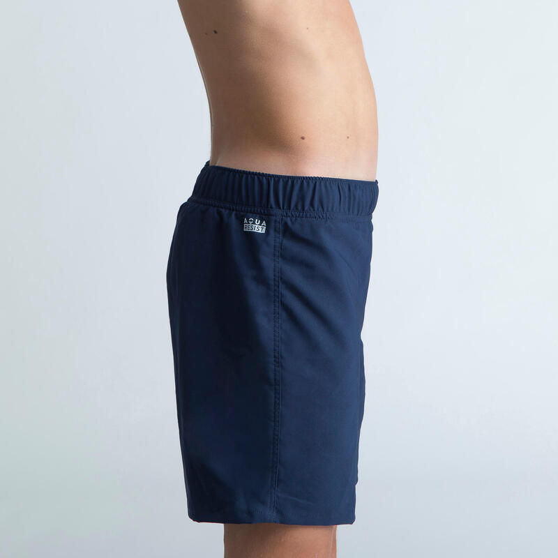 CALÇÕES CURTOS DE NATAÇÃO SWIMSHORT 100 BASIC MENINO AZUL MARINHO