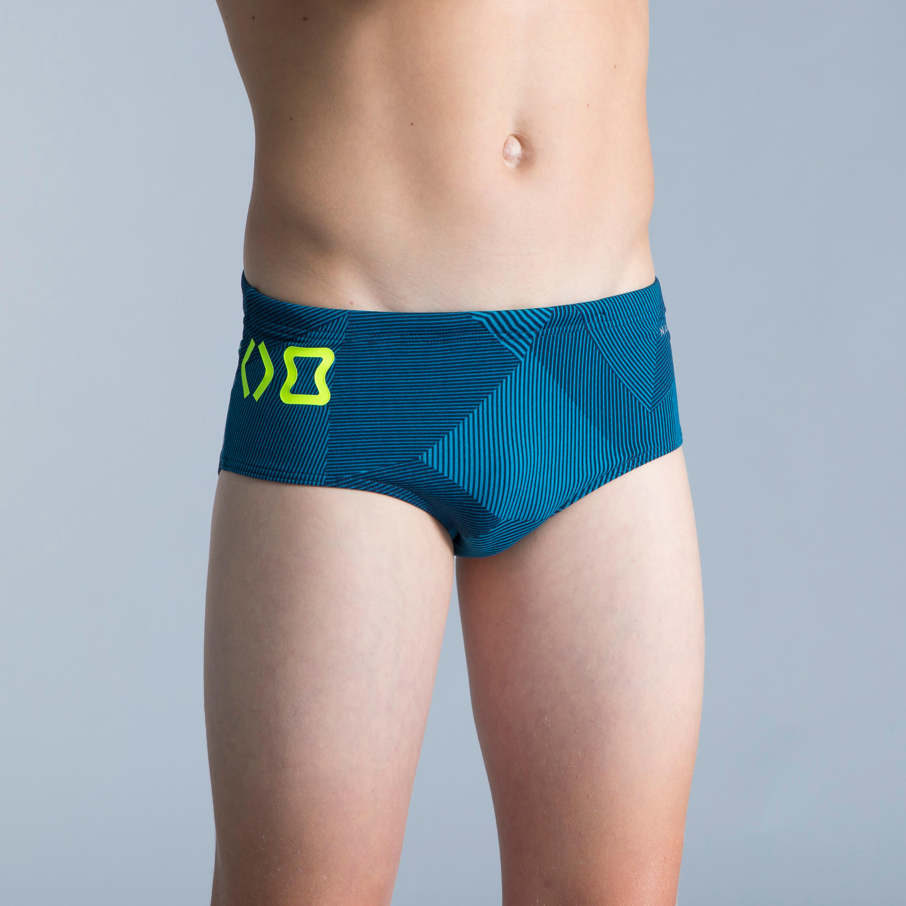 NABAIJI SWIMMING TRUNKS SQUARE-CUT BRIEFS 900 - LINES BLUE