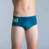 SWIMMING TRUNKS SQUARE-CUT BRIEFS 900 - LINES BLUE