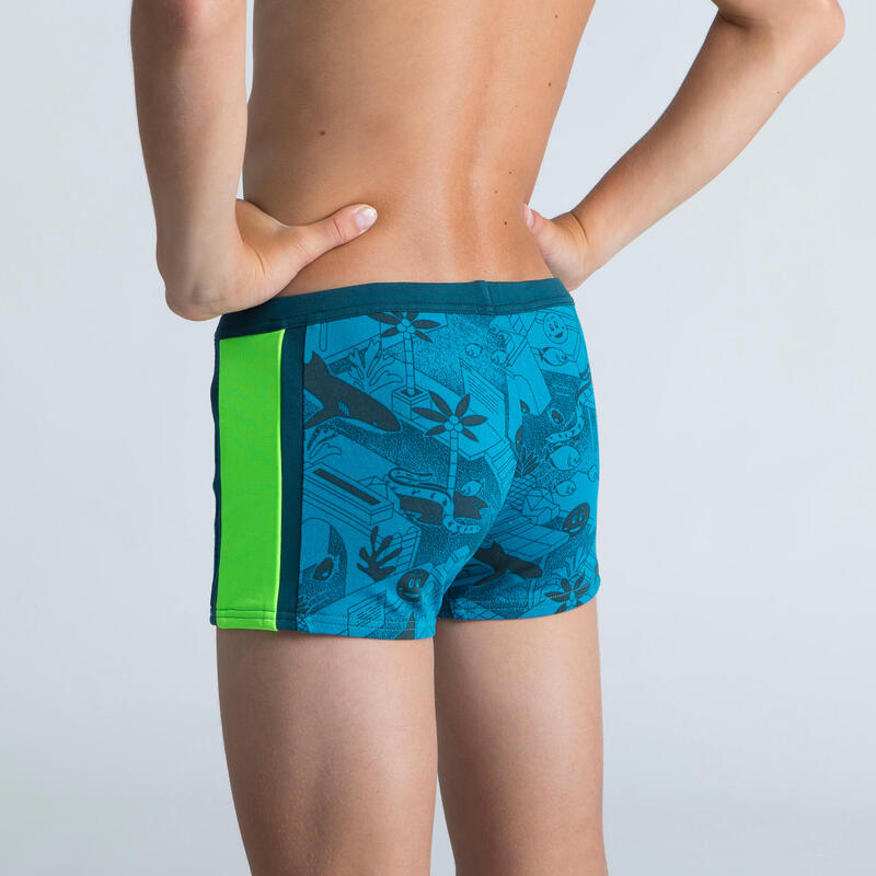 Calções de banho Natação Boxers Rapaz Yokob Azul / Verde fluorescente