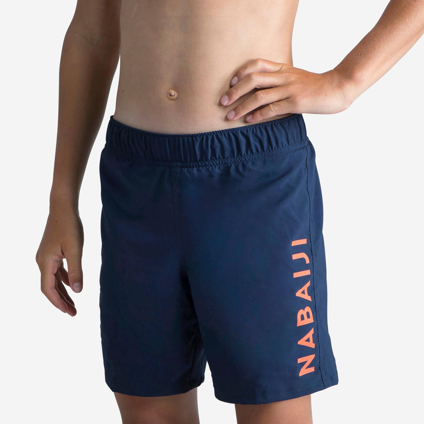 Boys' Swimming Shorts 100 Stretchable & Durable Dark Blue