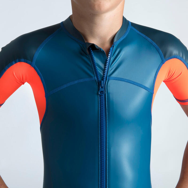 Çocuk Şortlu Wetsuit - Mavi/Kırmızı - 100 Kloupi