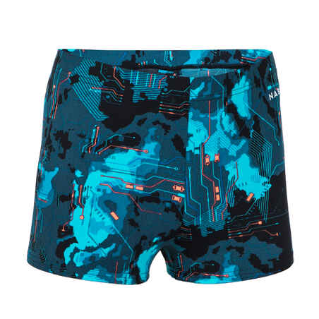 Boys’ Swimming Trunks Fitib Black / Blue / Turquoise / Orange - Decathlon