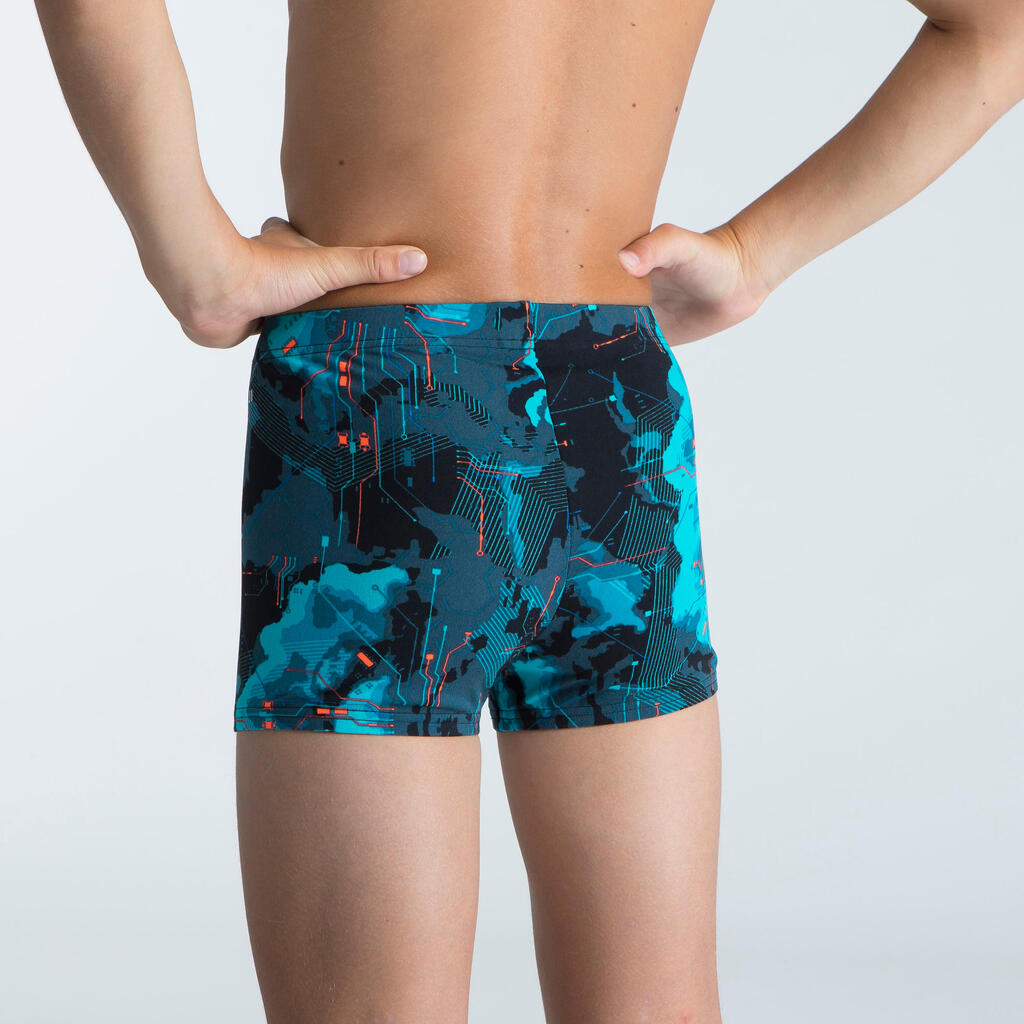 Badehose Boxer Jungen - Fitib blau/grau 