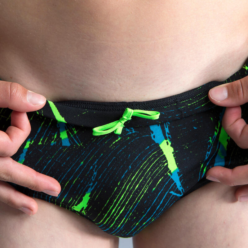 Chlapecké slipové plavky bandážové 900 Koli zelené