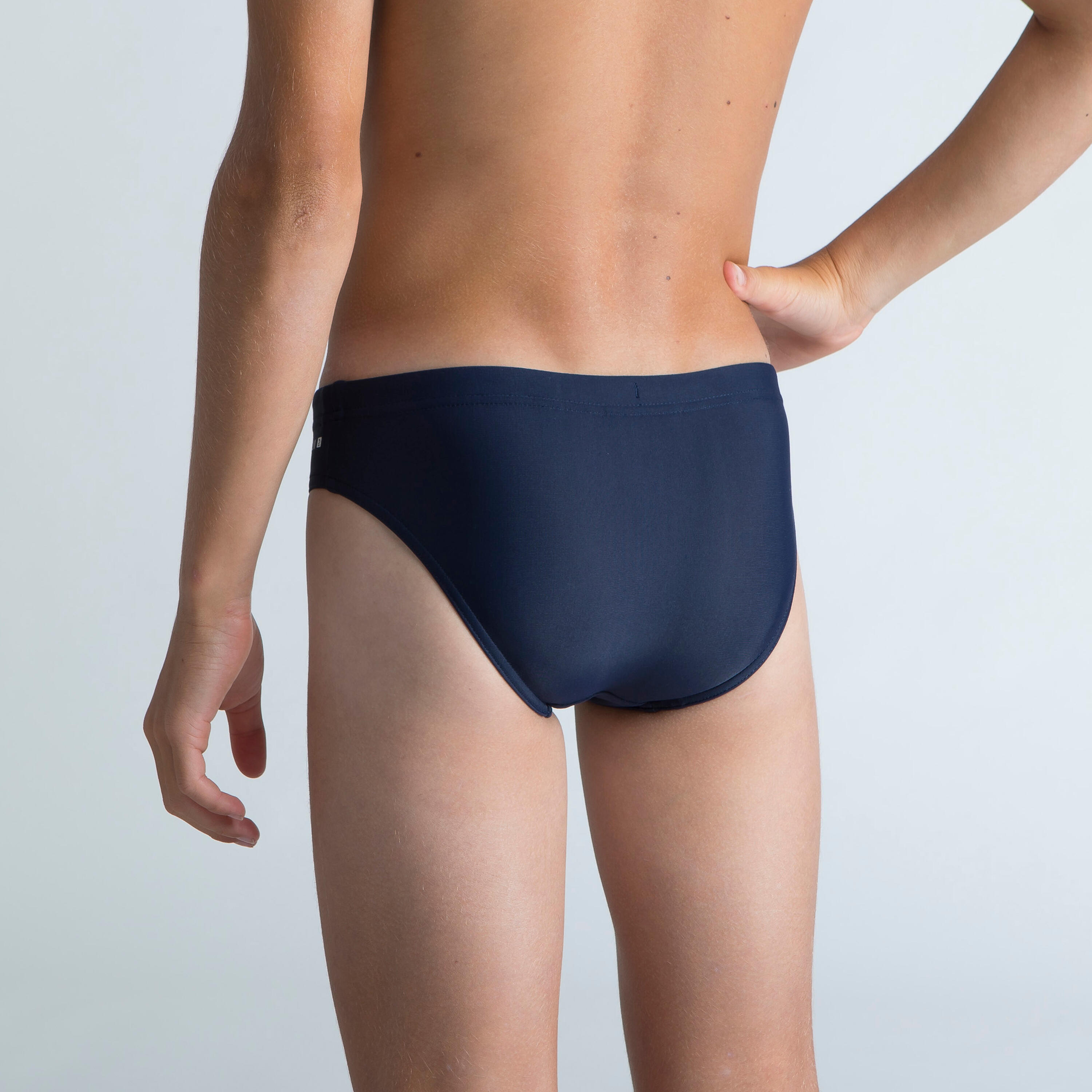 Maillot De Bain Natation Garçon - Slip 100 Basic - Bleu Marine 3/4