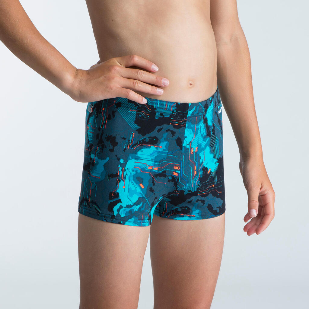 Badehose Boxer Jungen - Fitib blau/grau 