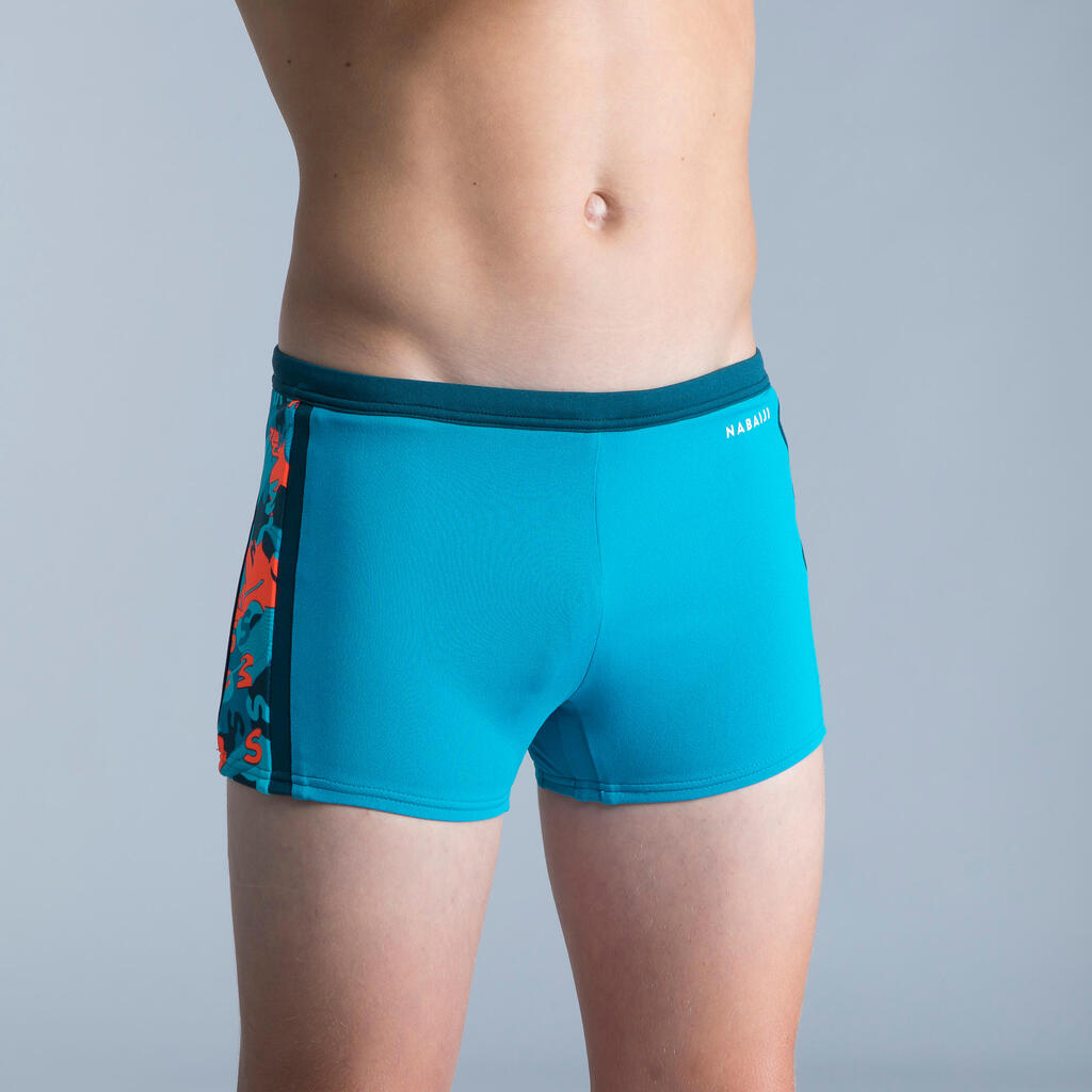 Badehose Boxer Jungen - Yokob Spor schwarz/orange 