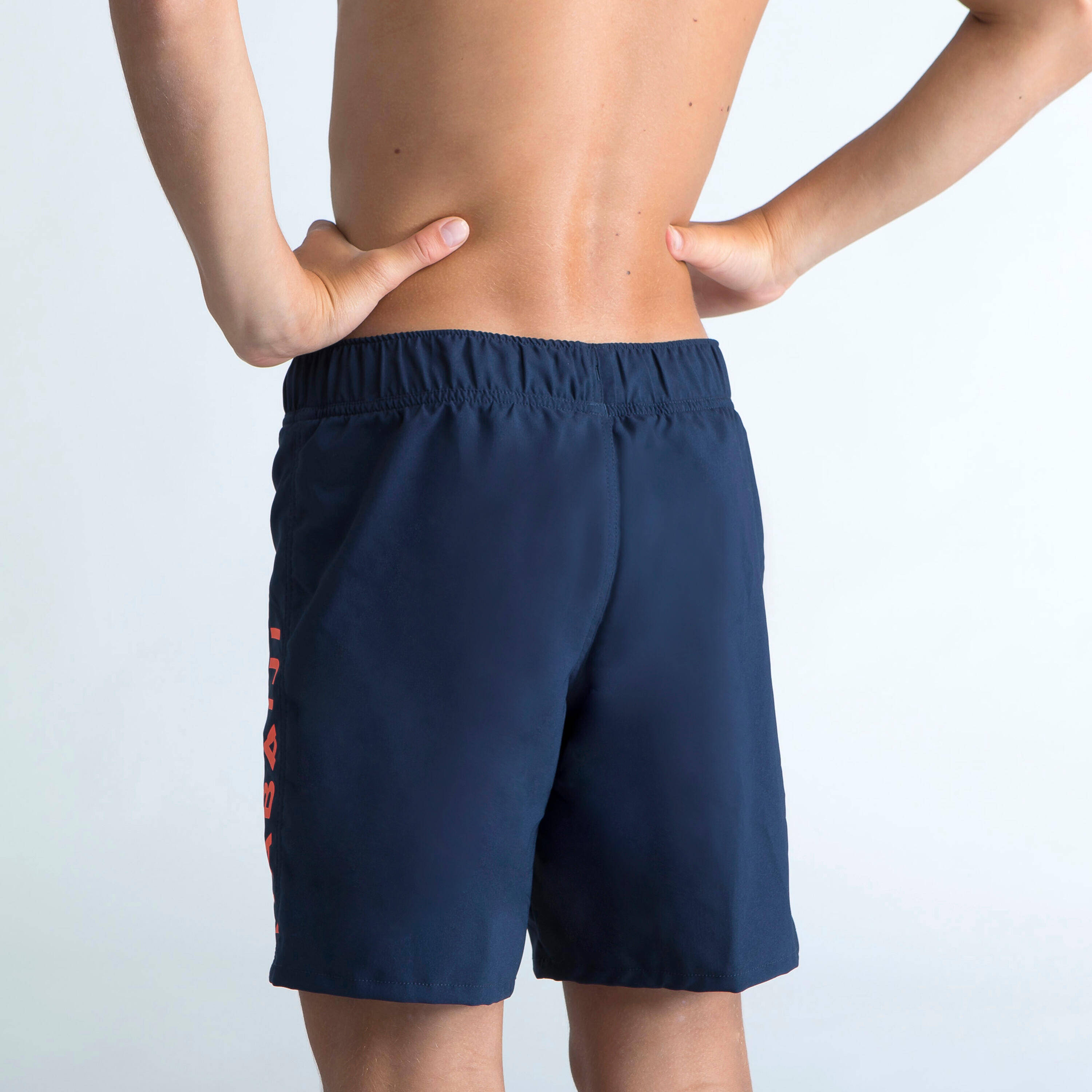 Boys' Swimming Shorts 100 Stretchable & Durable Dark Blue -  3