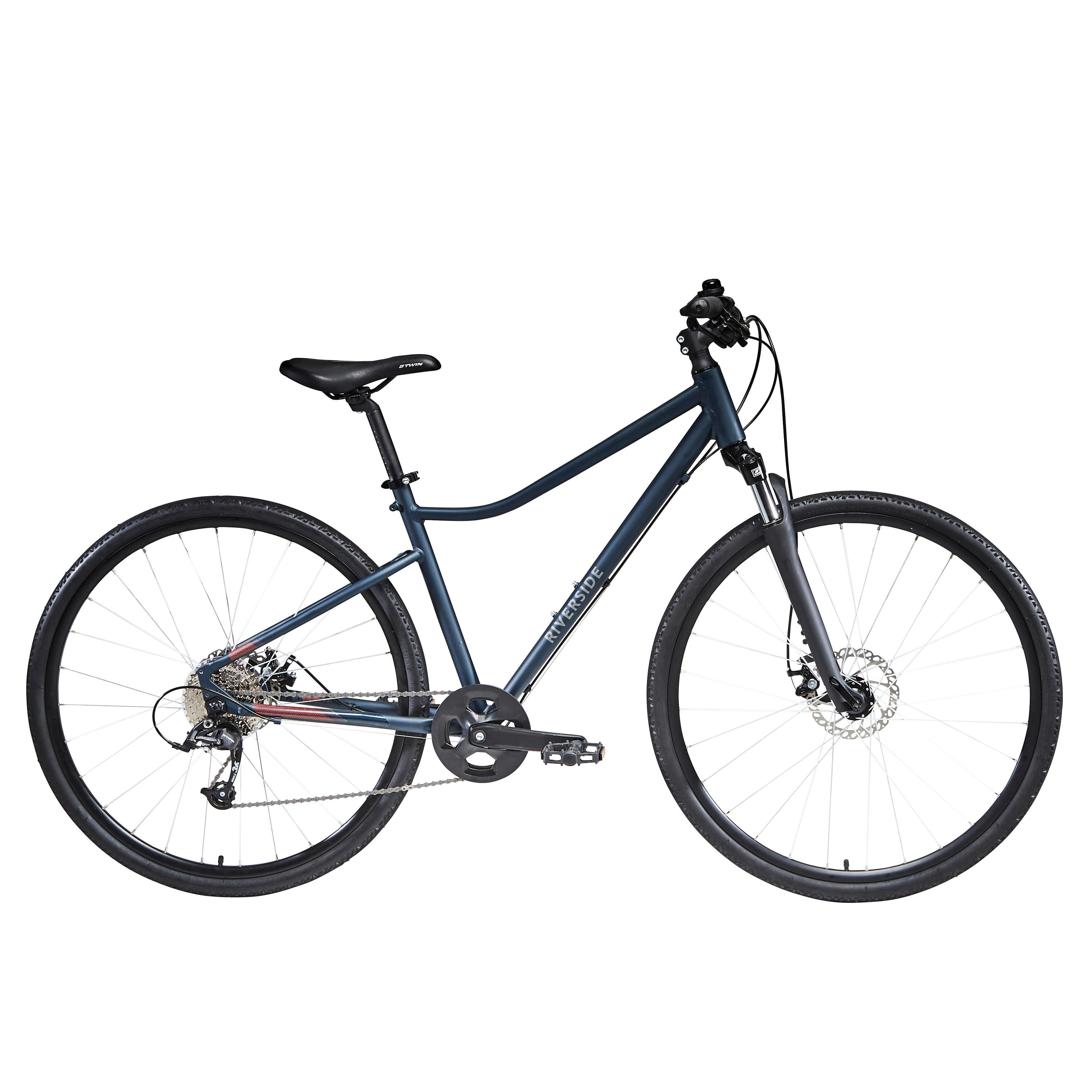 RIVERSIDE Bicicleta de trekking 28 pulgadas aluminio monoplato 9V Riverside 500 azul noche