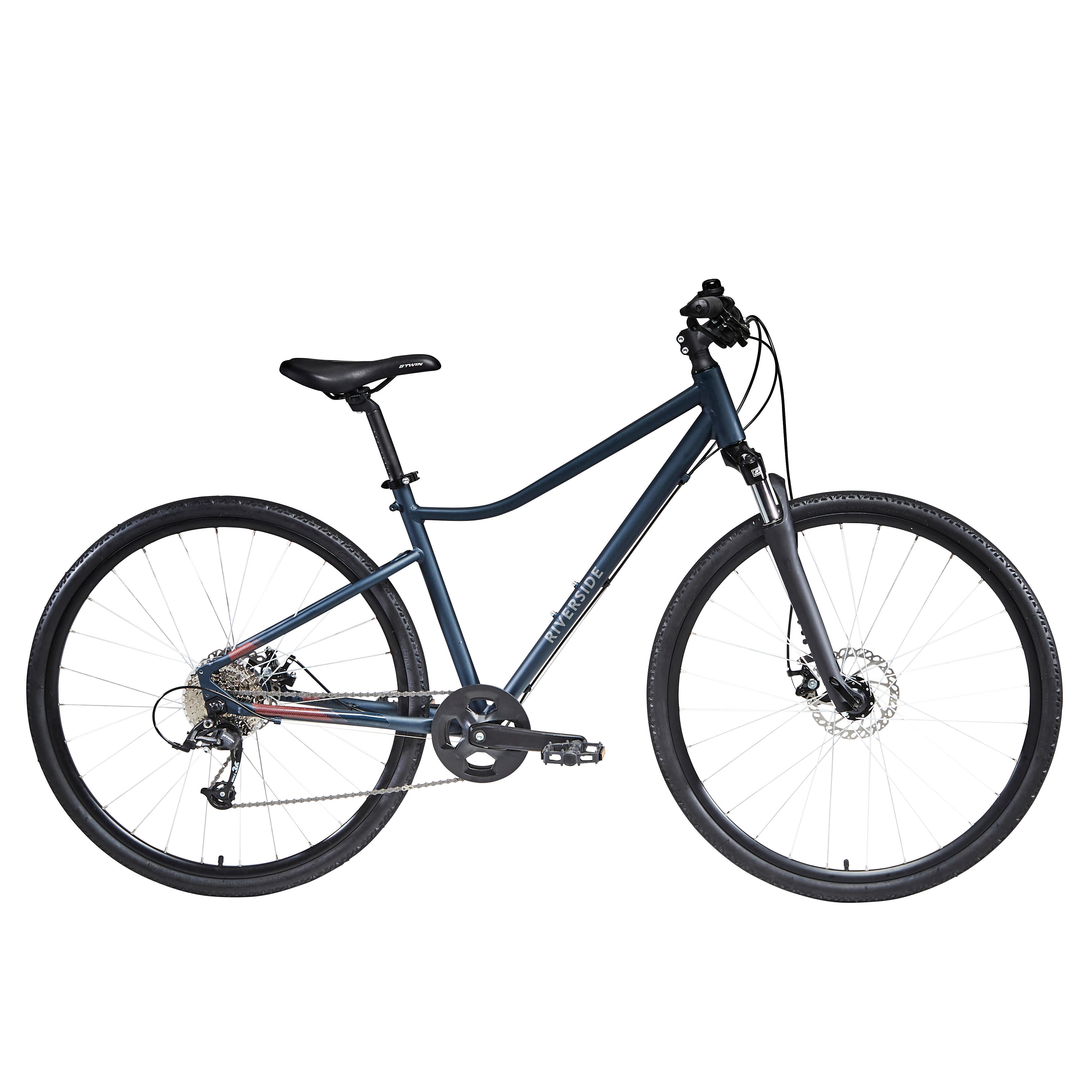 Bicicletă polivalentă Riverside 500 Albastru decathlon.ro imagine noua