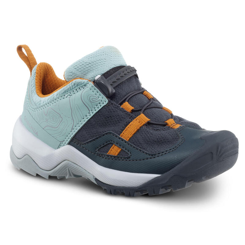 Kids’ Crossrock hiking shoes with quick adjustment, ochre, size 28 to 34