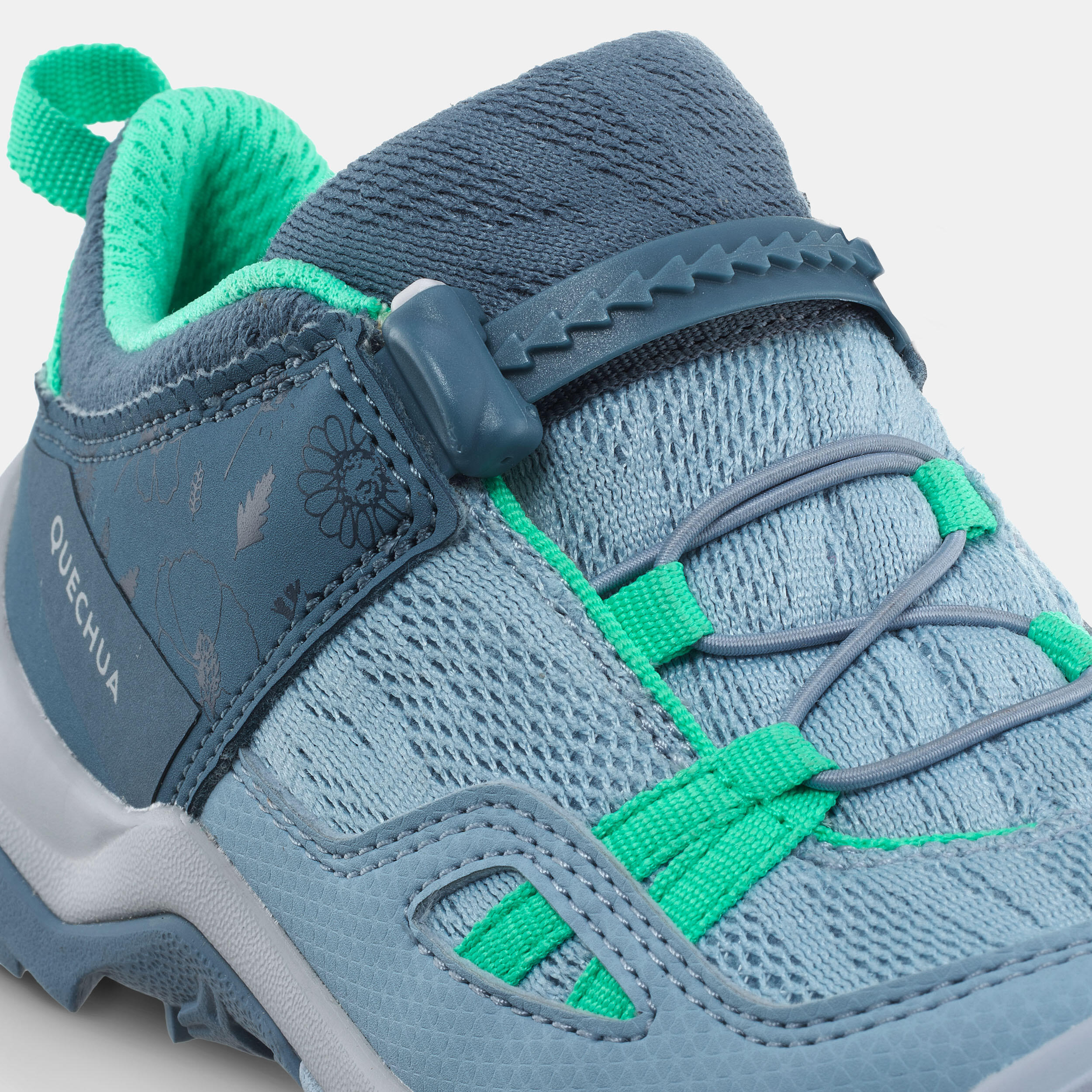 Kids’ Crossrock hiking shoes with quick adjustment, blue, from size 28 to 34 5/6