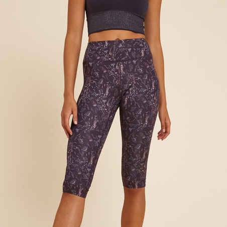 Women's Dynamic Yoga Bottoms - Purple Print