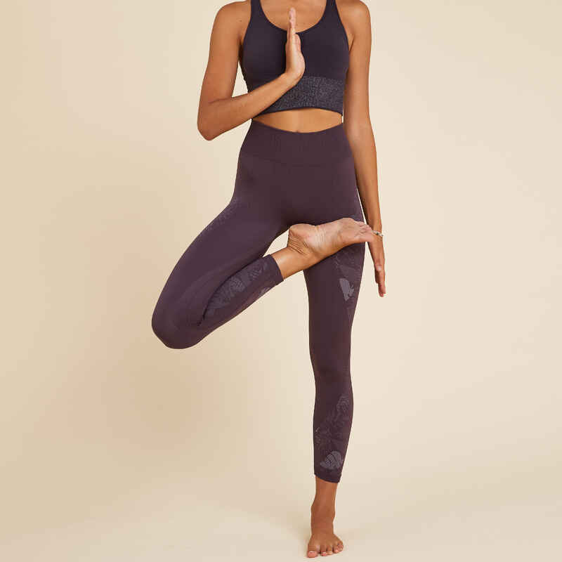 7/8-Leggings dynamisches Yoga nahtlos violett 7/8-Leggings dynamisches Yoga nahtlos violett