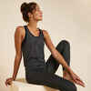 Top Damen dynamisches Yoga nahtlos - schwarz