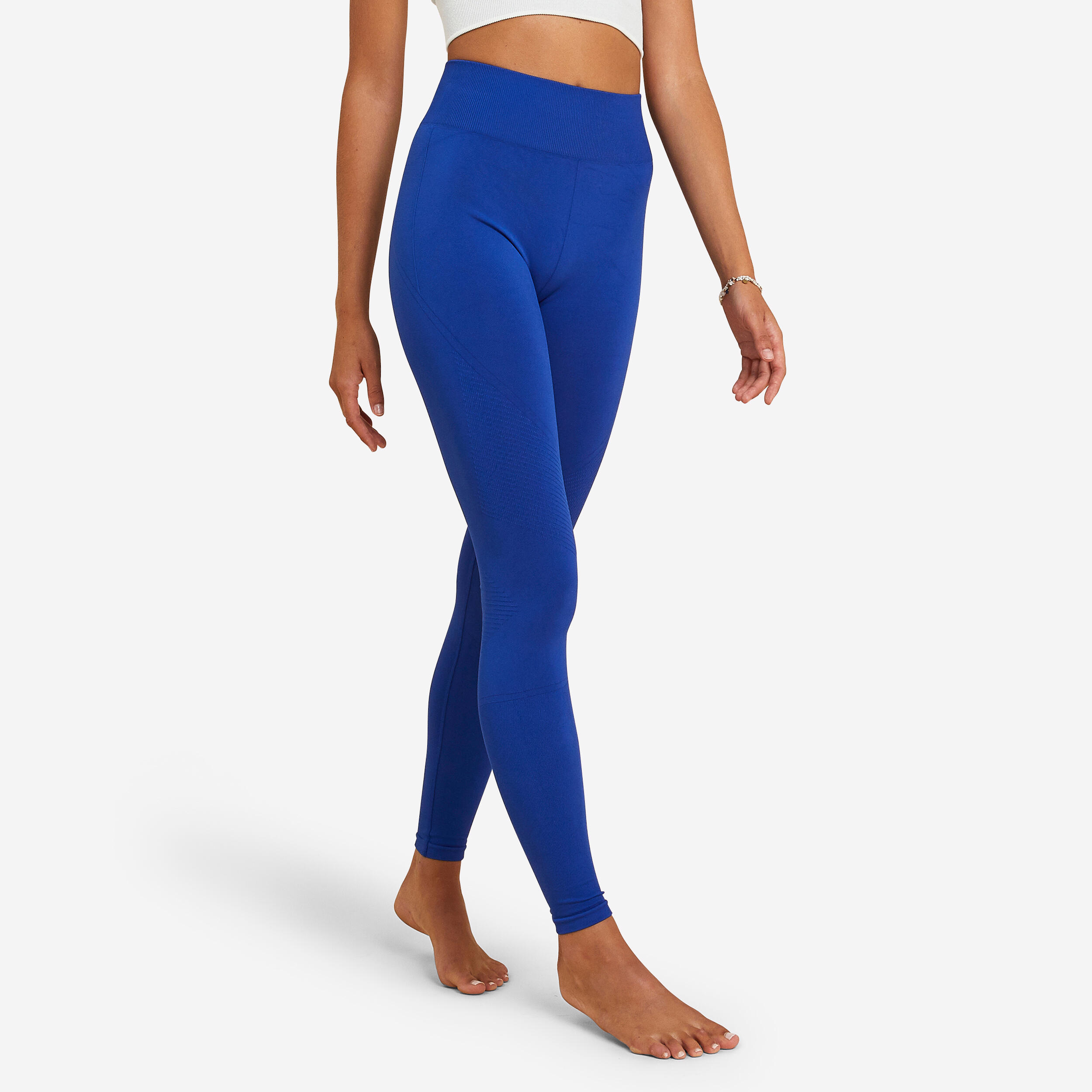 Blue Active Life Reversible Ankle Leggings, Small sz S